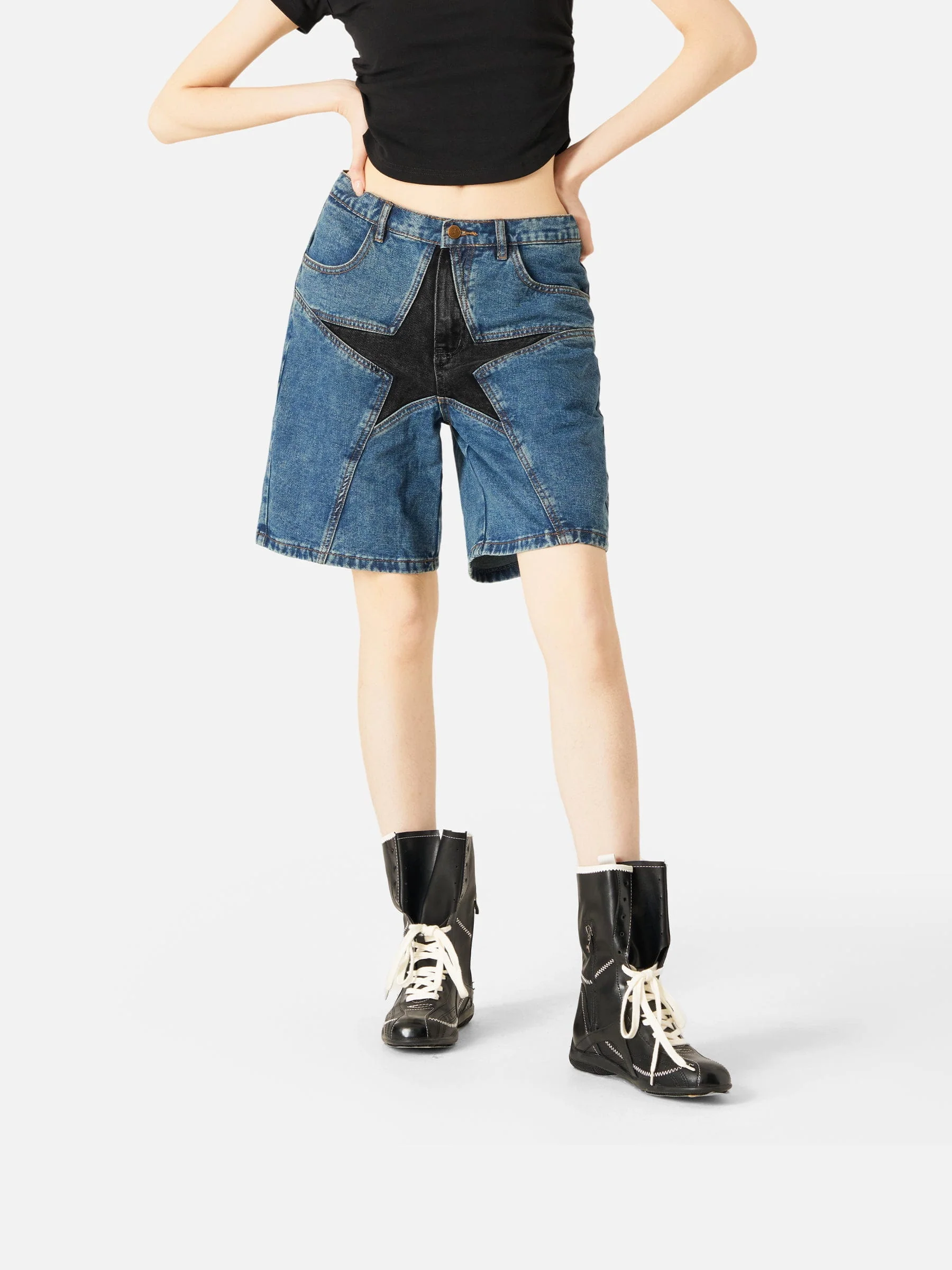 Aelfric Eden Star Patchwork Jorts - Image 3